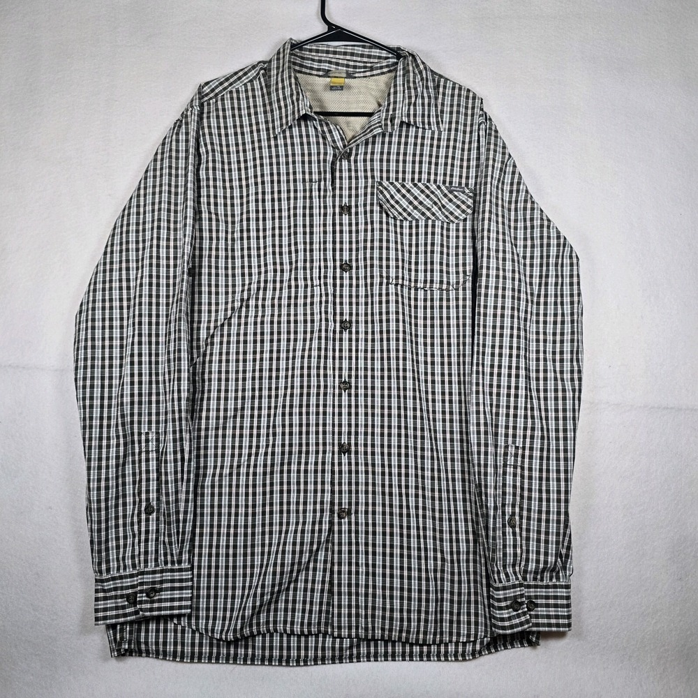 Eddie Bauer Travex Shirt Mens LT Performance Hiking‎ Fishing Vented Plaid Cocona